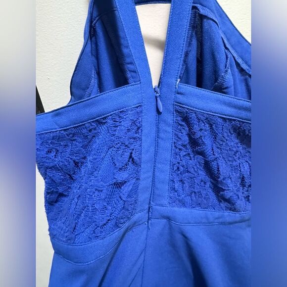 Lulu’s All My Daydreams Cobalt Blue Lace Skater Dress size S - Picture 8 of 10